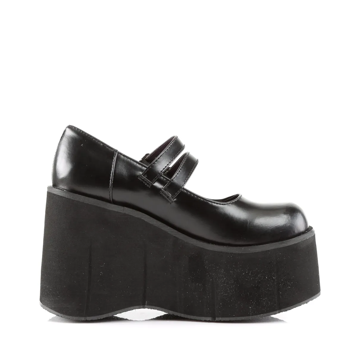 KERA-08 DemoniaCult Black Vegan Leather Sexy Women's Heels & Platform Shoes (Alternative Footwear)