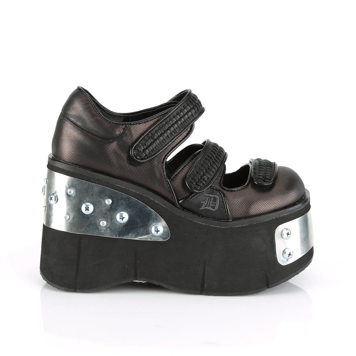KERA-13 DemoniaCult Black/Pewter Sexy Women's Heels & Platform Shoes (Alternative Footwear)