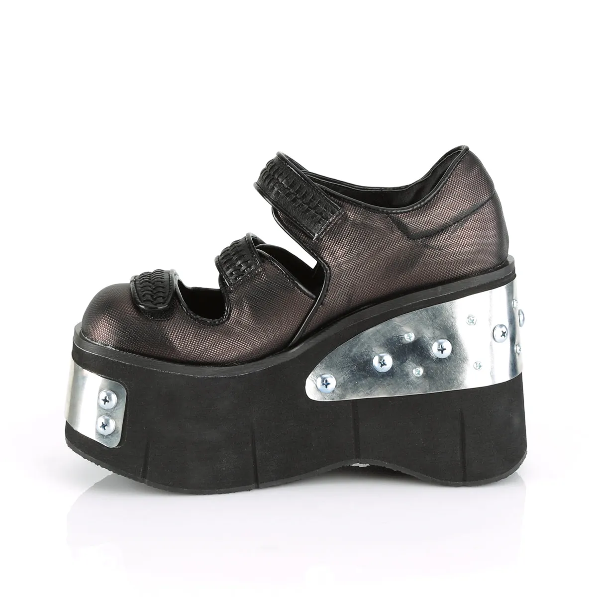 KERA-13 DemoniaCult Black/Pewter Sexy Women's Heels & Platform Shoes (Alternative Footwear)