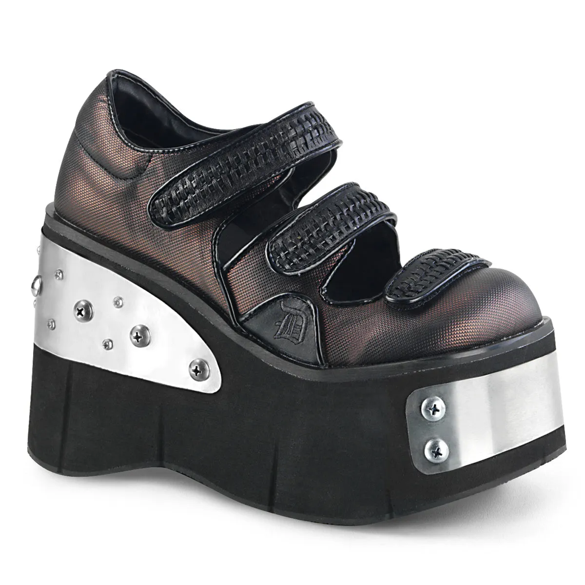 KERA-13 DemoniaCult Black/Pewter Sexy Women's Heels & Platform Shoes (Alternative Footwear)