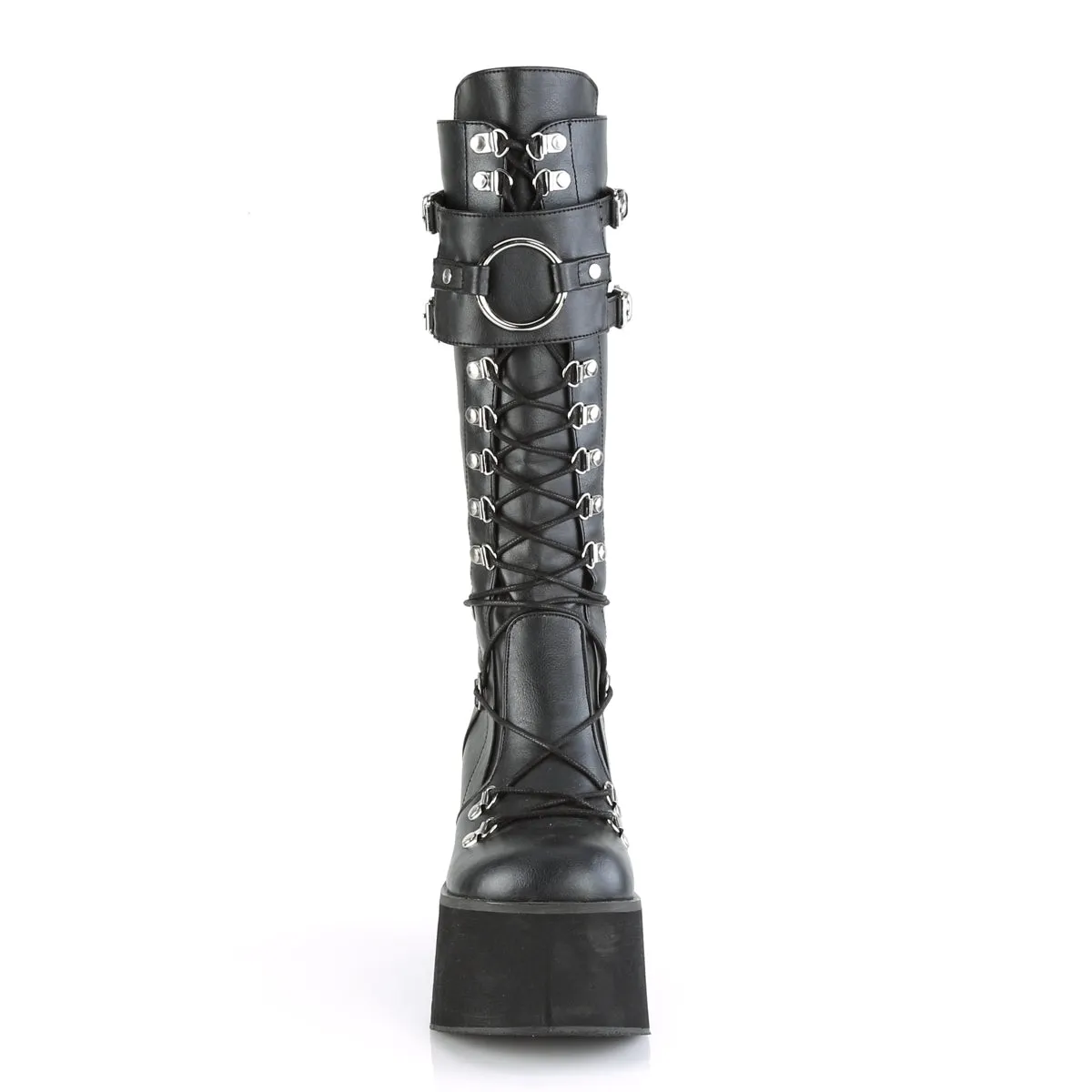 KERA-200 DemoniaCult Black Vegan Leather Sexy Women's Mid-Calf & Knee High Boots (Alternative Footwear)