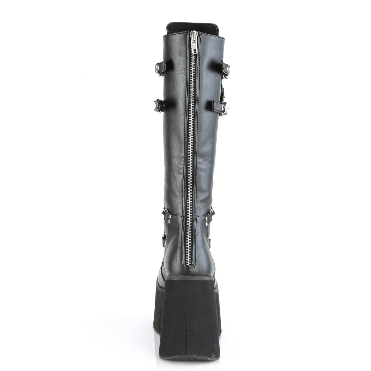 KERA-200 DemoniaCult Black Vegan Leather Sexy Women's Mid-Calf & Knee High Boots (Alternative Footwear)