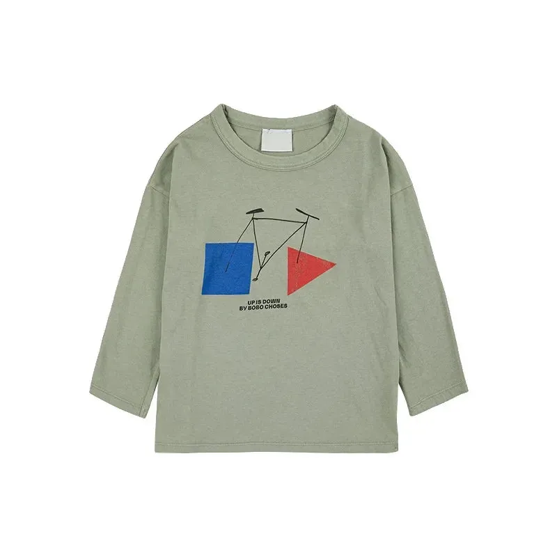 Kids Boys and Girls Trendy Long Sleeve Cool Cartoon Tops