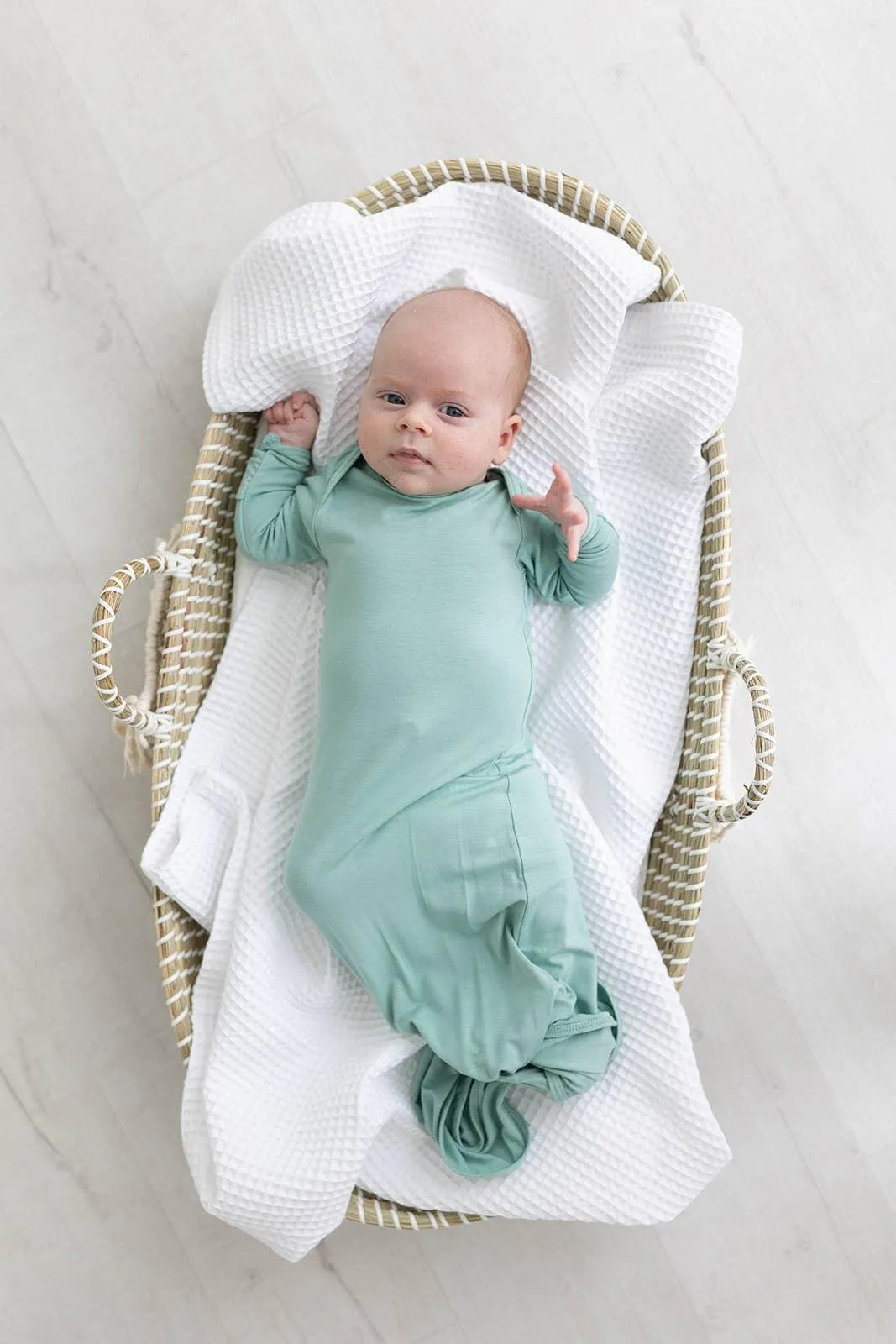 Knotted Baby Gown & Hat Set - Navy Blue
