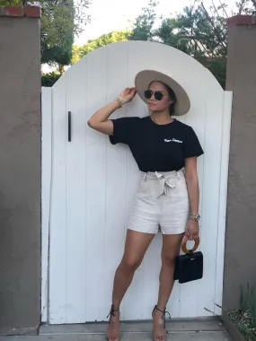 Leah High Waisted Belted Shorts