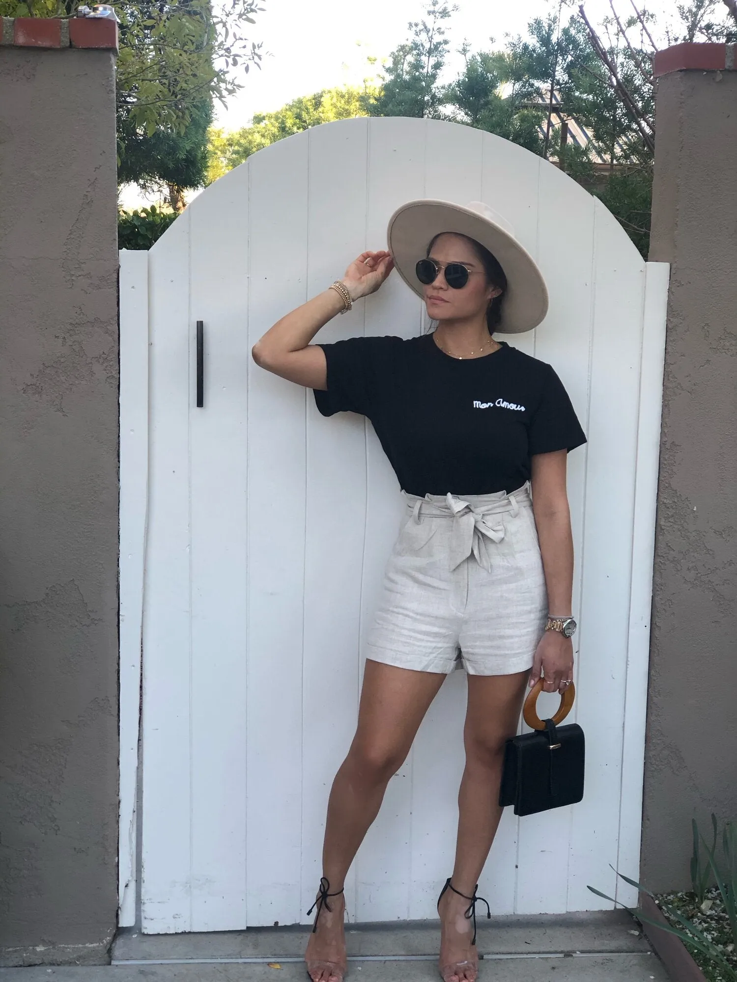 Leah High Waisted Belted Shorts