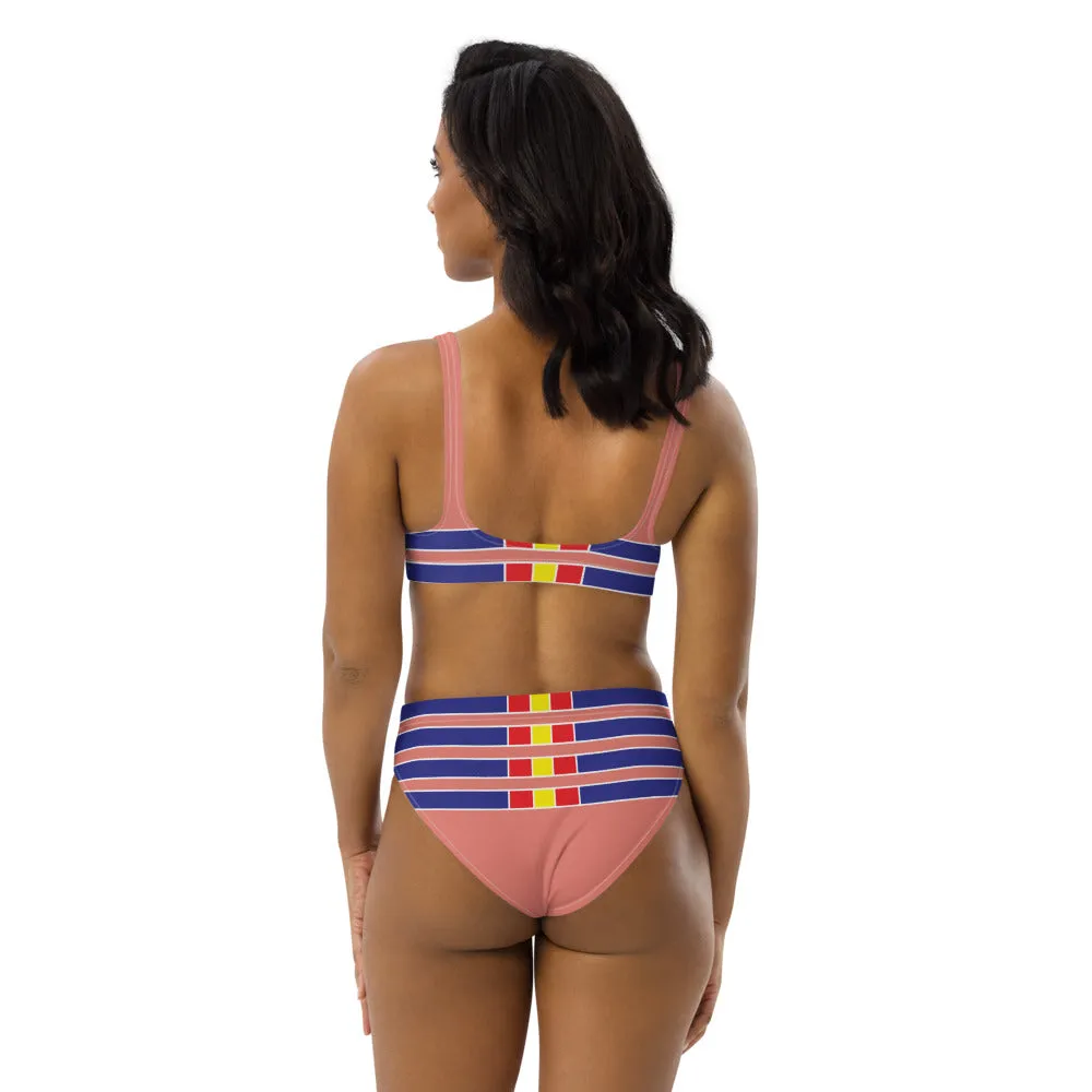 Live Crow Pink  high-waisted bikini