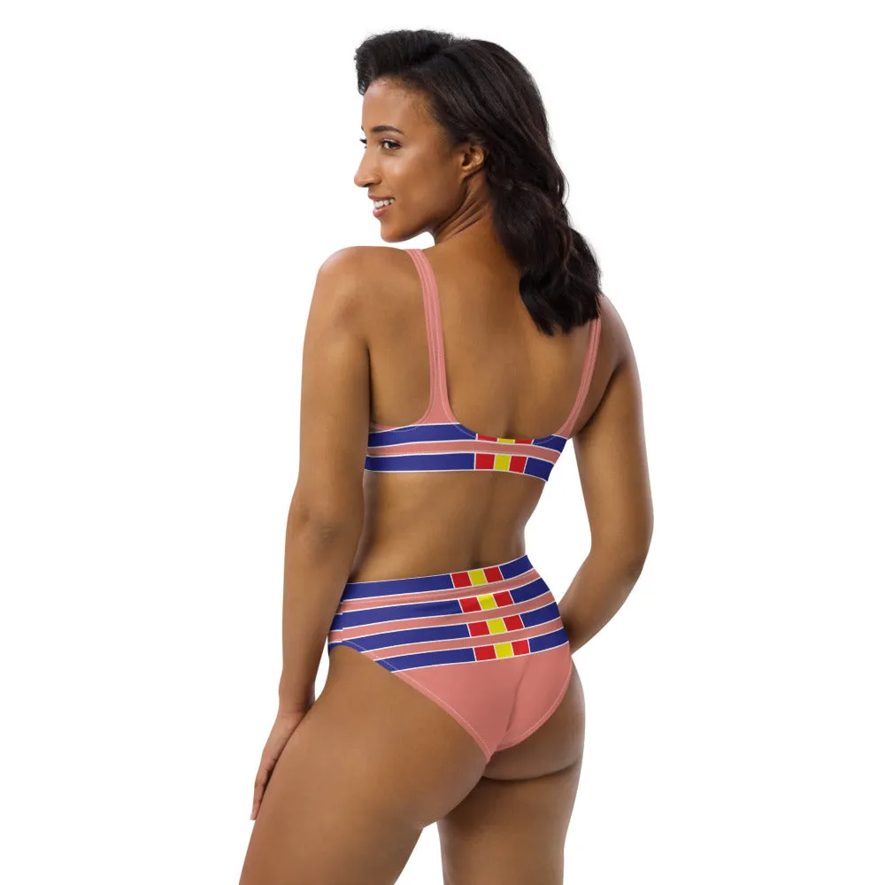 Live Crow Pink  high-waisted bikini