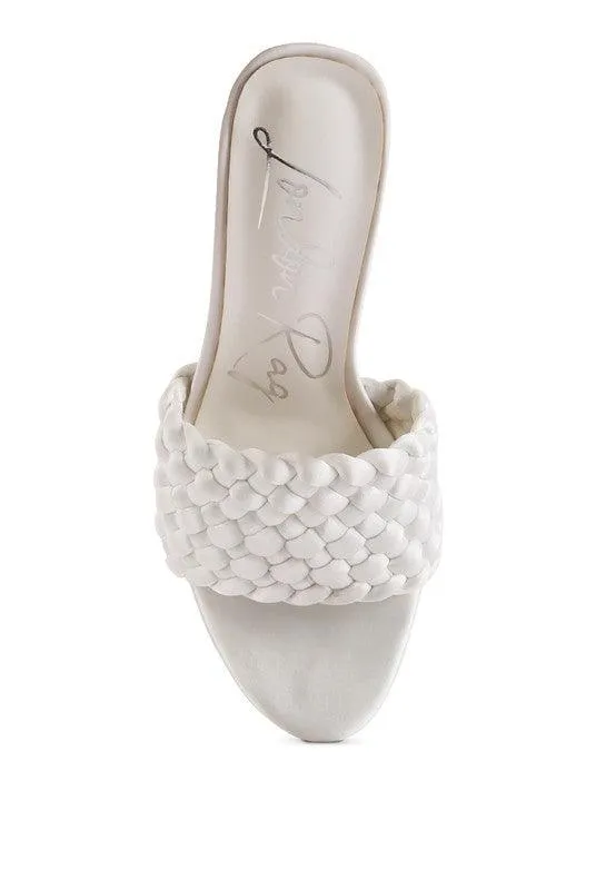 Lust Look Braided Satin Block Sandals