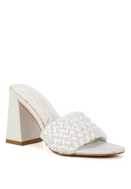Lust Look Braided Satin Block Sandals