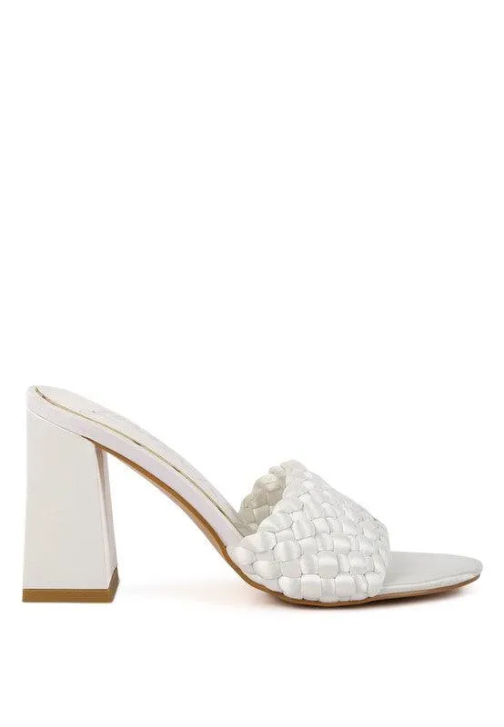 Lust Look Braided Satin Block Sandals