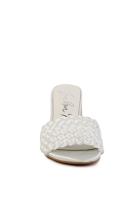 Lust Look Braided Satin Block Sandals