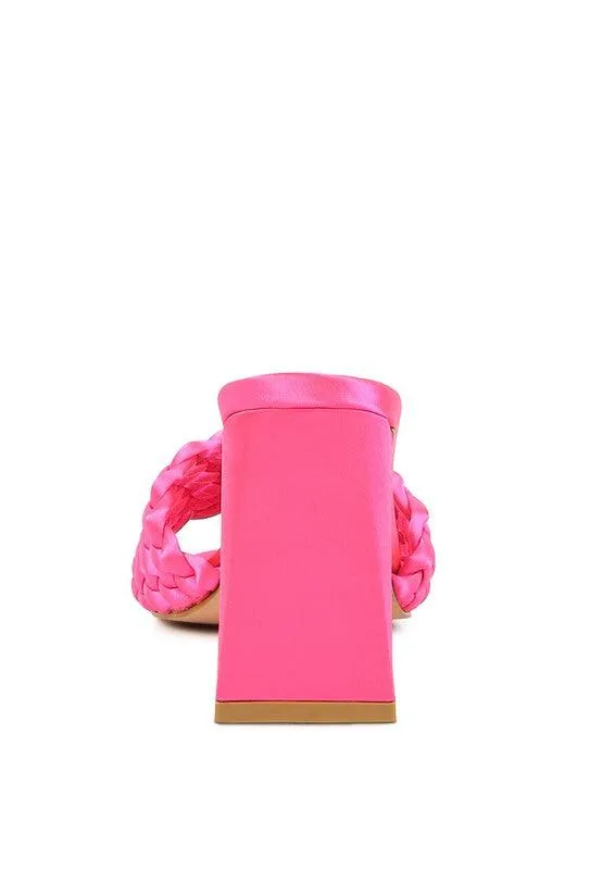 Lust Look Braided Satin Block Sandals