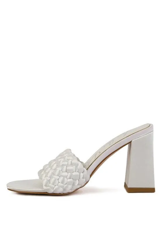 Lust Look Braided Satin Block Sandals
