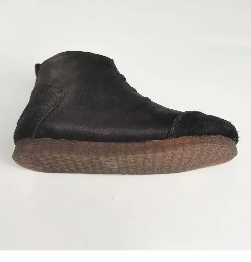 Luxury Genuine Leather Wool-Lined Women's Snow Boots - Thickened Warm, Lightweight High Top Boots