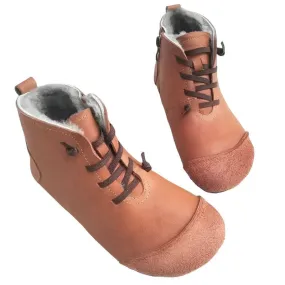Luxury Genuine Leather Wool-Lined Women's Snow Boots - Thickened Warm, Lightweight High Top Boots