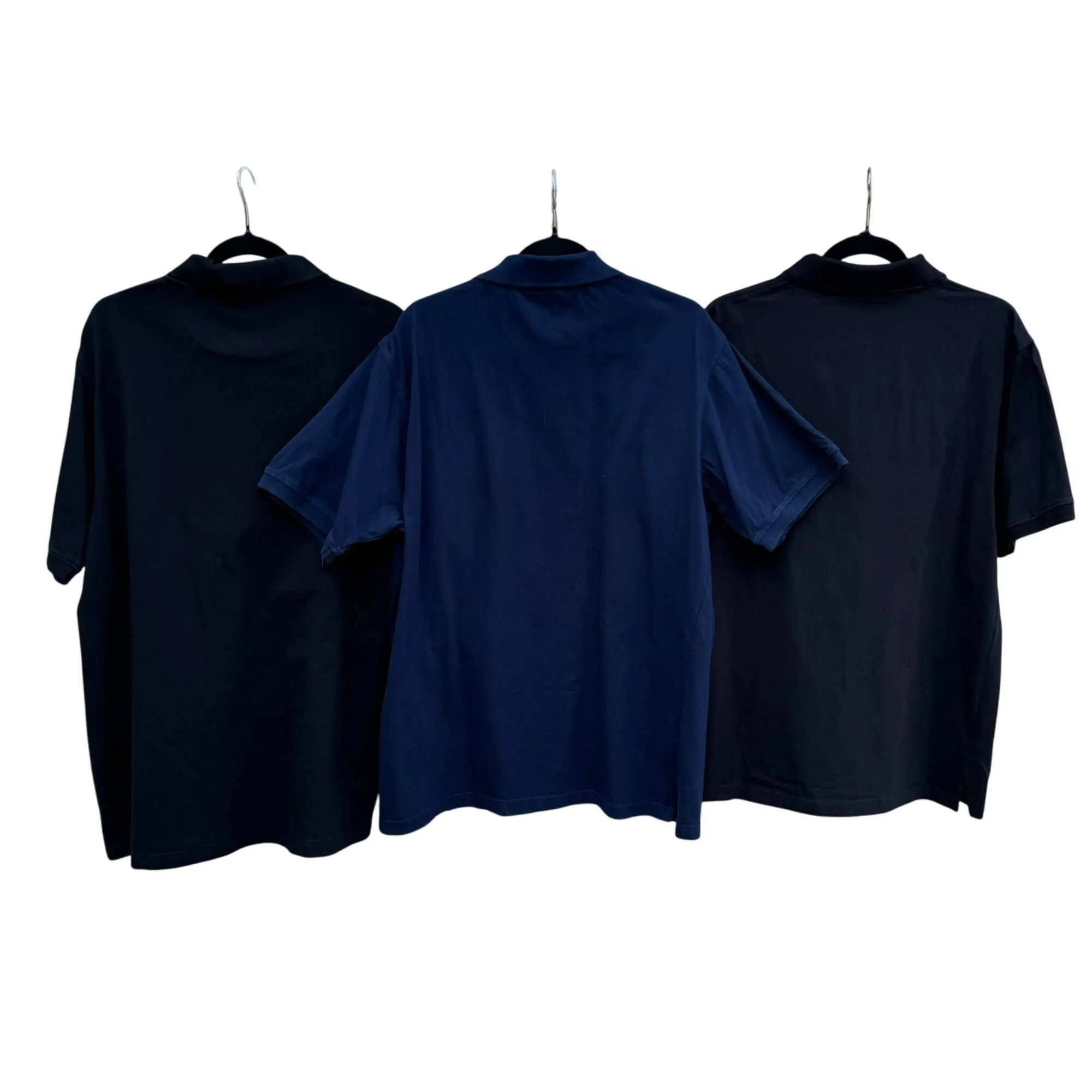 Marq 75 Slim Fit Mens Cotton Poly Blend Polo Shirt Lot of 3 - 2 Black 1 Navy 2XL