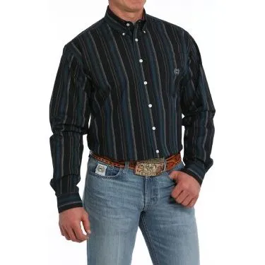 Men's Cinch Vintage Striped Print Button-Down Western Shirt MTW1242005