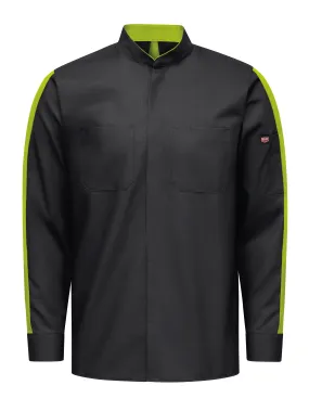 Men's Long Sleeve Two-Tone Pro  Work Shirt with OilBlok and Mimix SX36 - Black |Hi-Vis Yellow