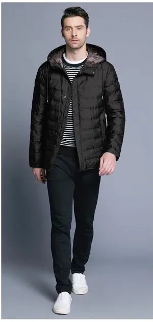 Men's Winter Casual Warm Hooded Short Jacket
