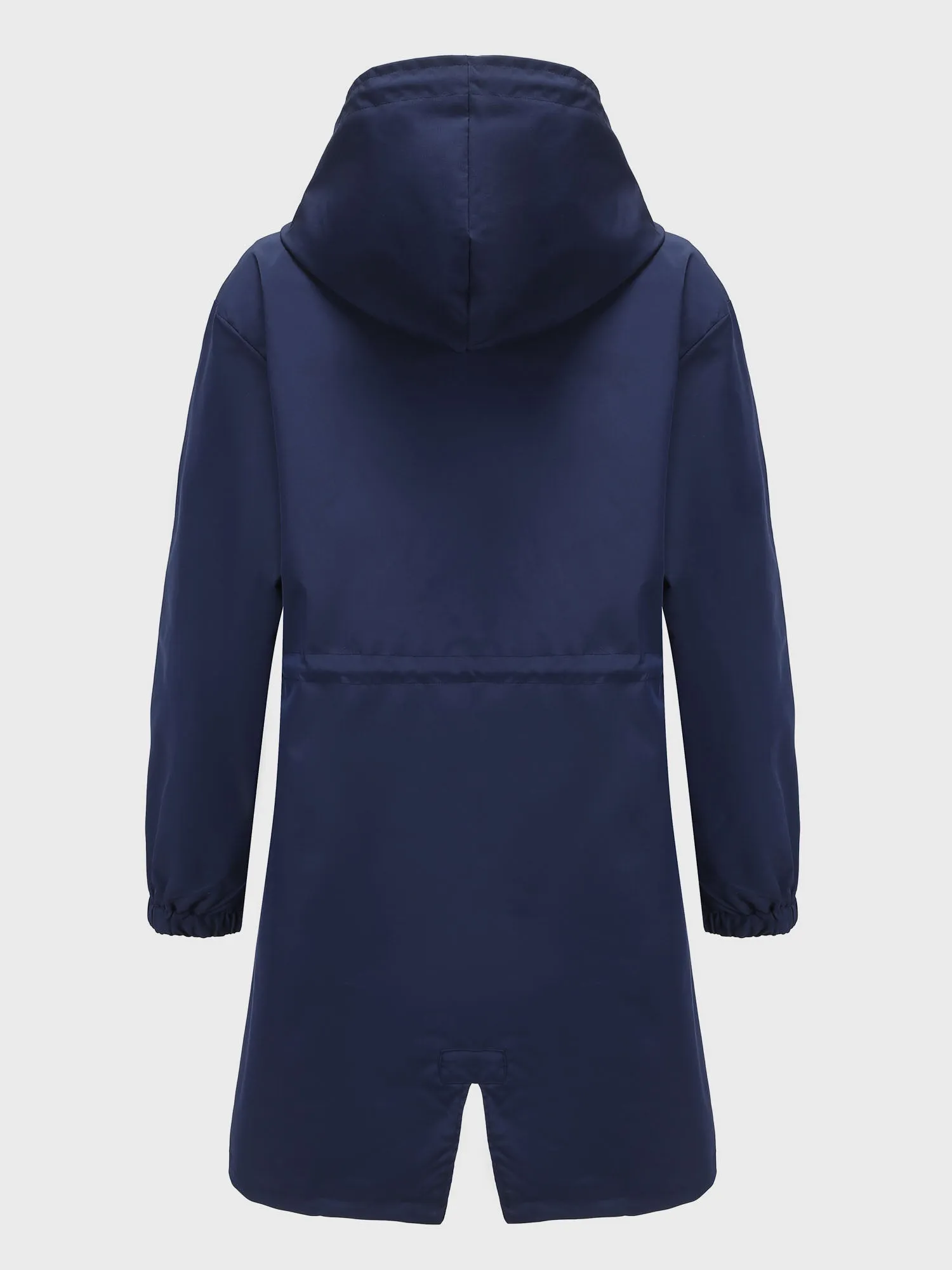 Midsize Casual Waterproof Long Hooded Windbreaker Midi Jacket