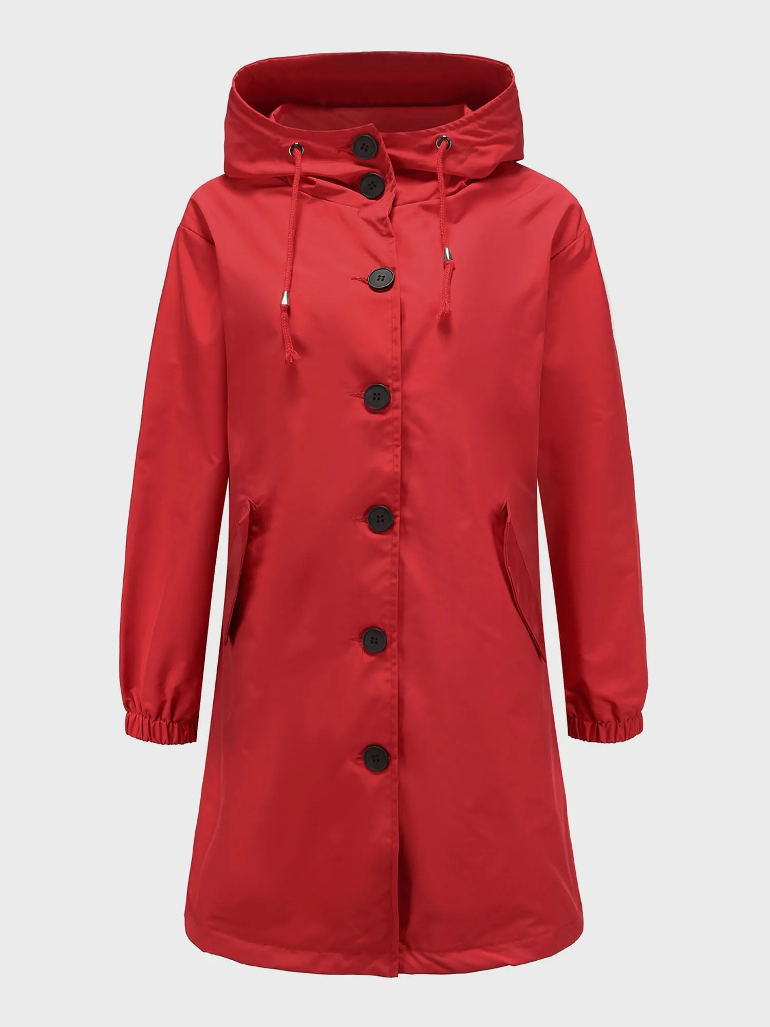Midsize Casual Waterproof Long Hooded Windbreaker Midi Jacket