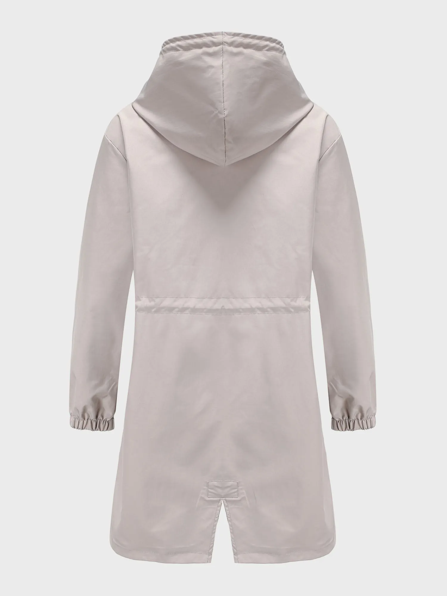 Midsize Casual Waterproof Long Hooded Windbreaker Midi Jacket