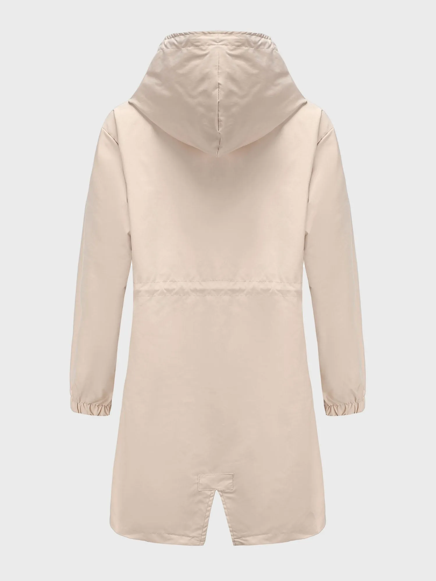 Midsize Casual Waterproof Long Hooded Windbreaker Midi Jacket