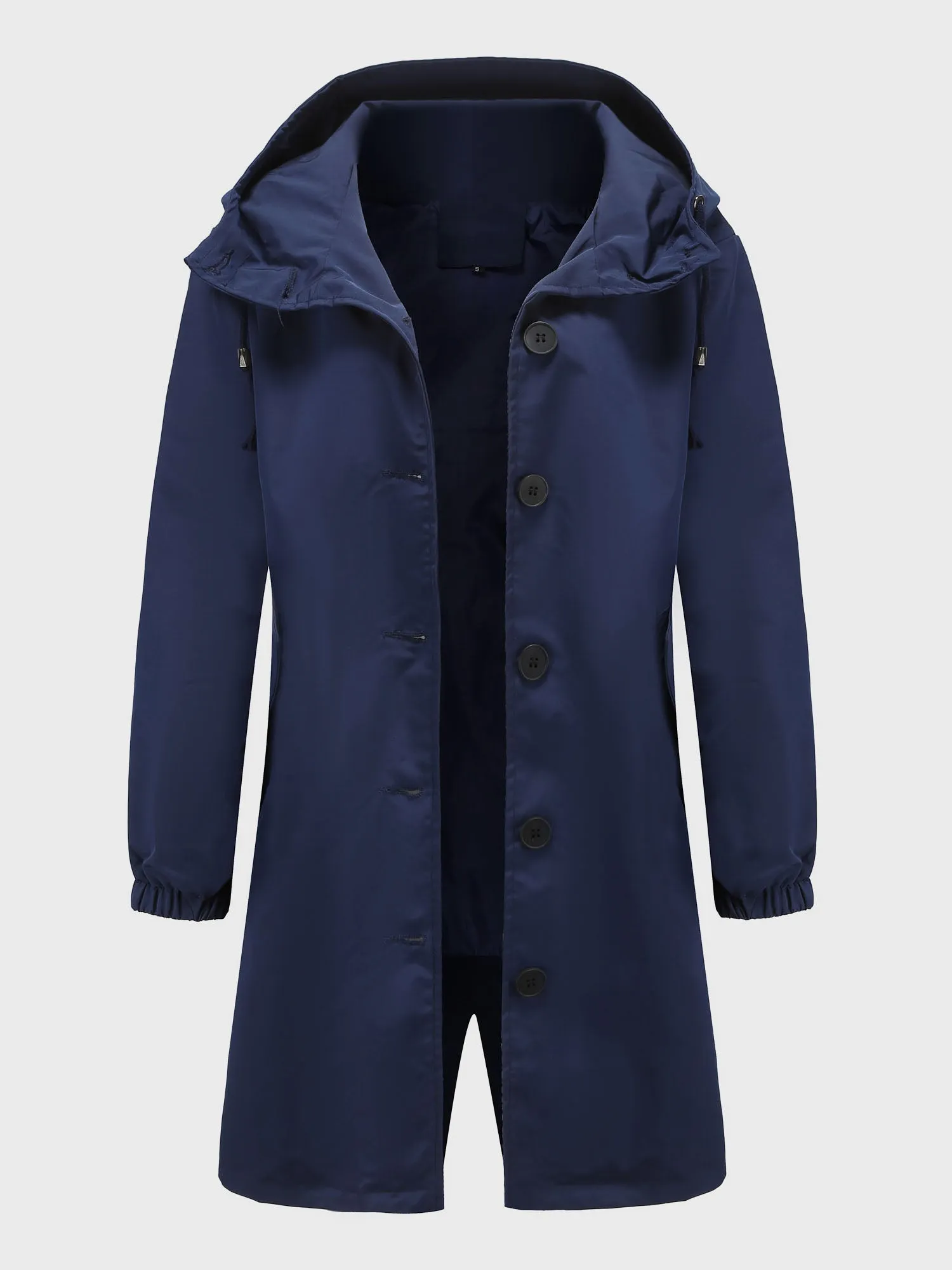 Midsize Casual Waterproof Long Hooded Windbreaker Midi Jacket