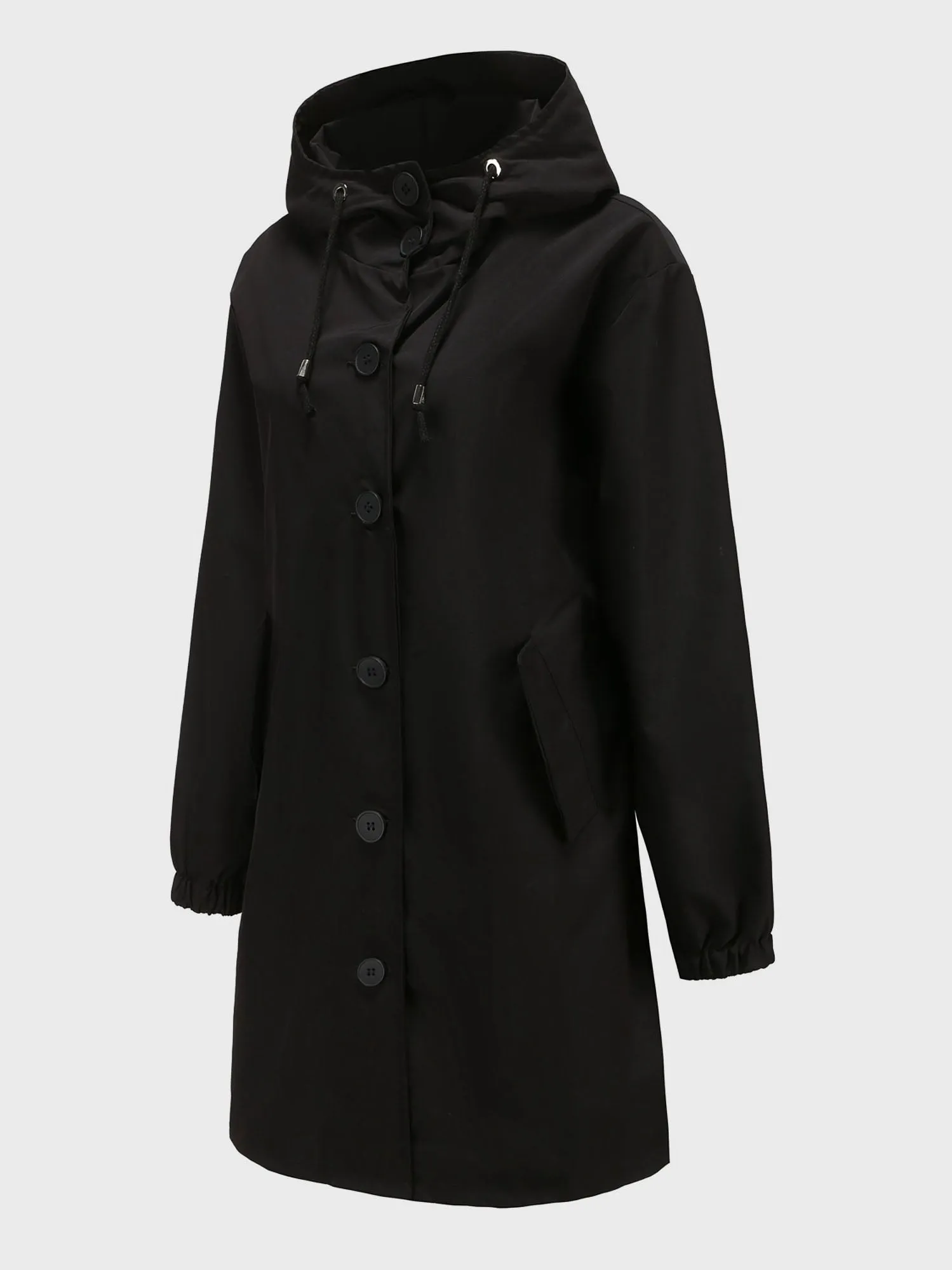 Midsize Casual Waterproof Long Hooded Windbreaker Midi Jacket
