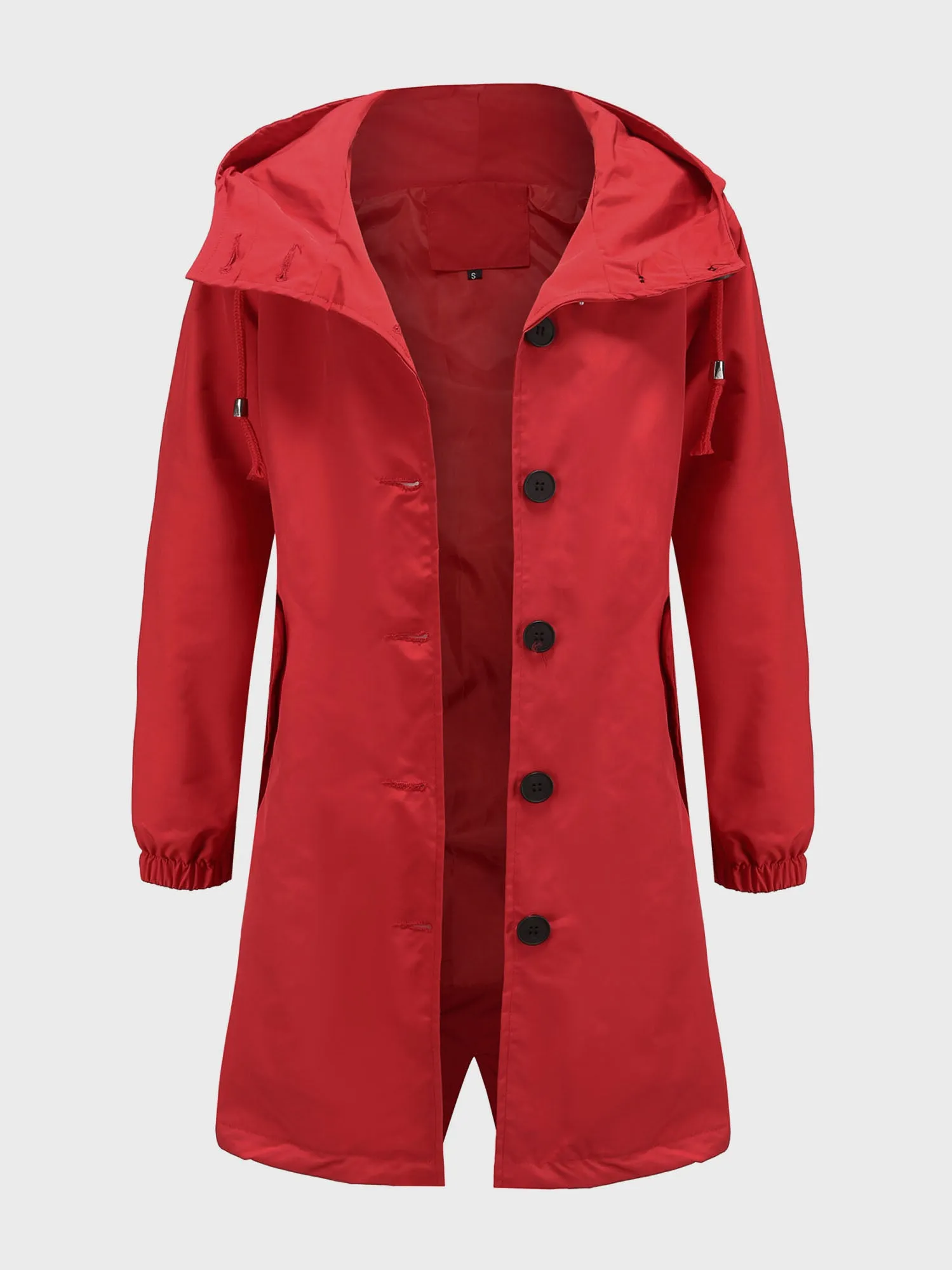 Midsize Casual Waterproof Long Hooded Windbreaker Midi Jacket