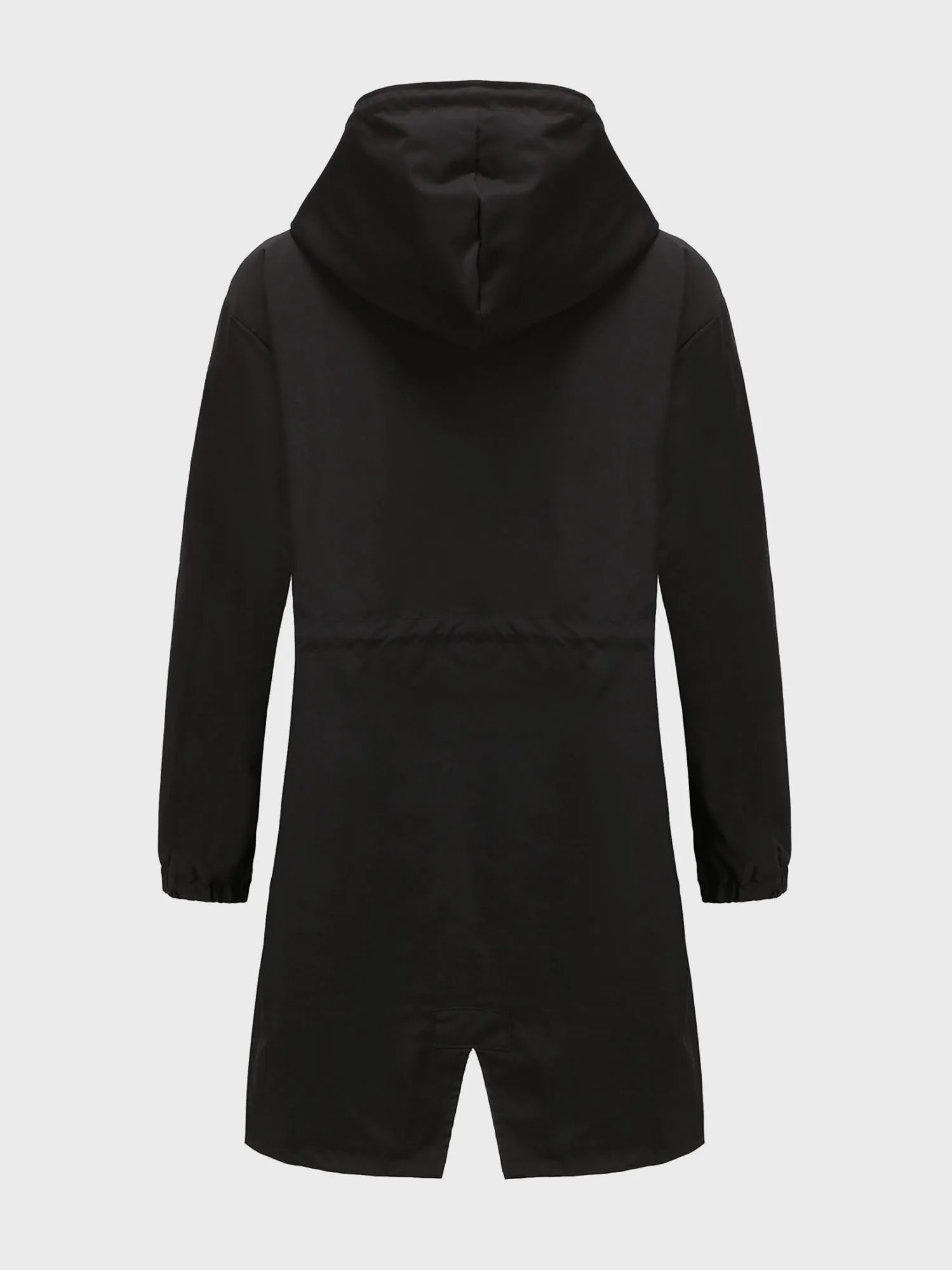 Midsize Casual Waterproof Long Hooded Windbreaker Midi Jacket