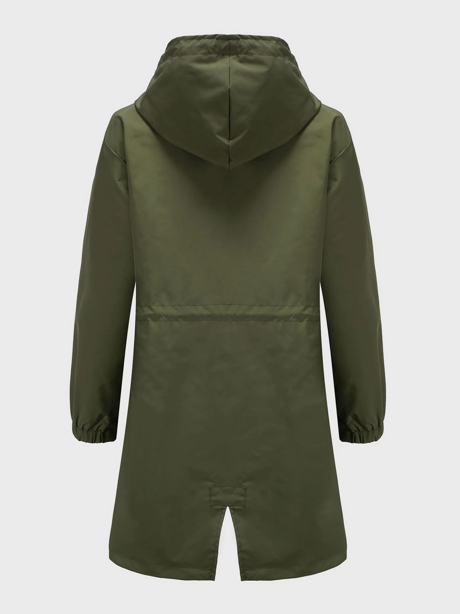 Midsize Casual Waterproof Long Hooded Windbreaker Midi Jacket