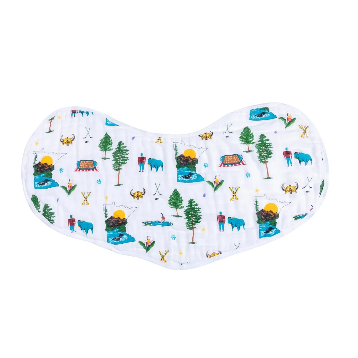 Minnesota Muslin Bib and Burp Cloth Combo by Little Hometown