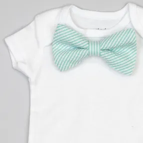 Mint Seersucker Bowtie Bodysuit