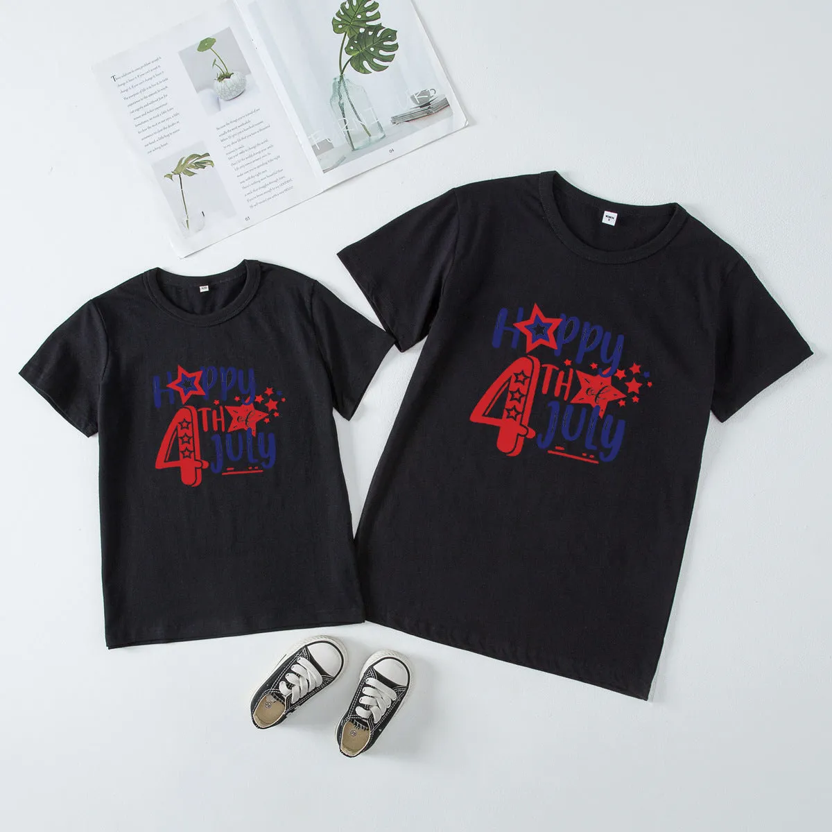 Mother and Me Independence Day Letter Short-sleeve T-shirts