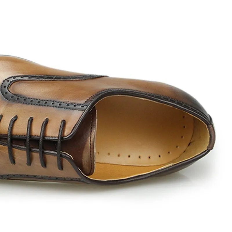 Mr. Genuine Leather Black Khaki Vintage Oxford