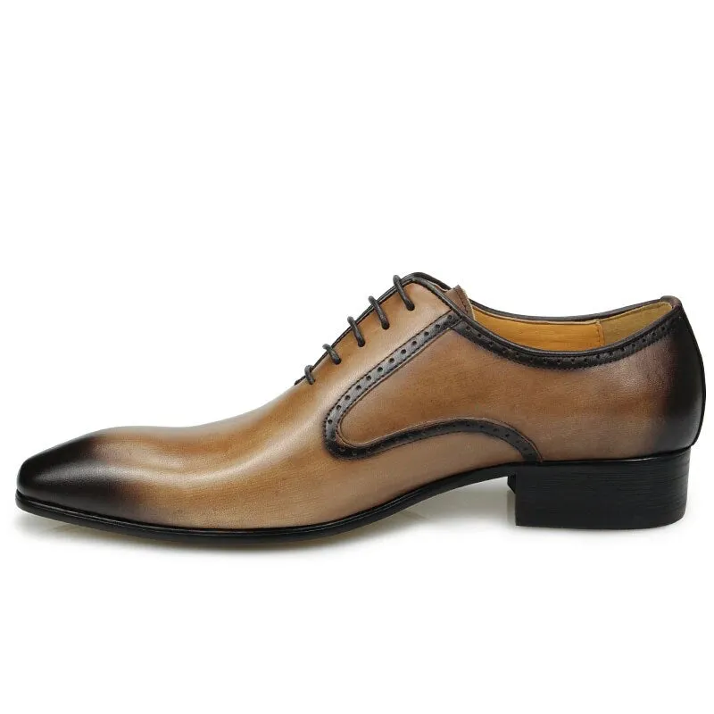 Mr. Genuine Leather Black Khaki Vintage Oxford