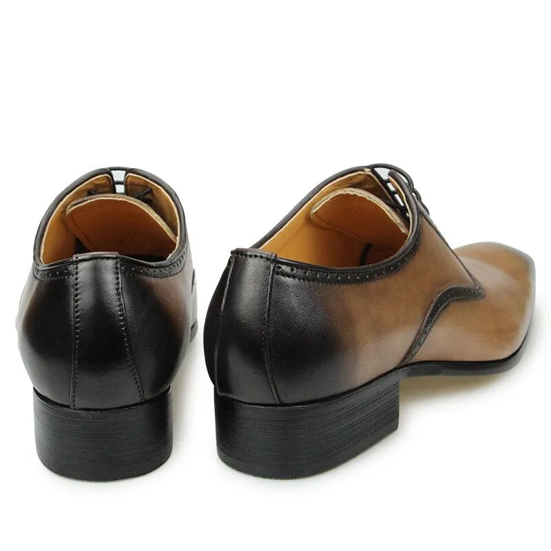 Mr. Genuine Leather Black Khaki Vintage Oxford