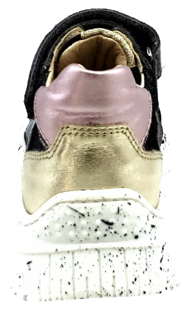 Naturino Girl's Axel Shoes, Laminato/Glitter Platino-Nero