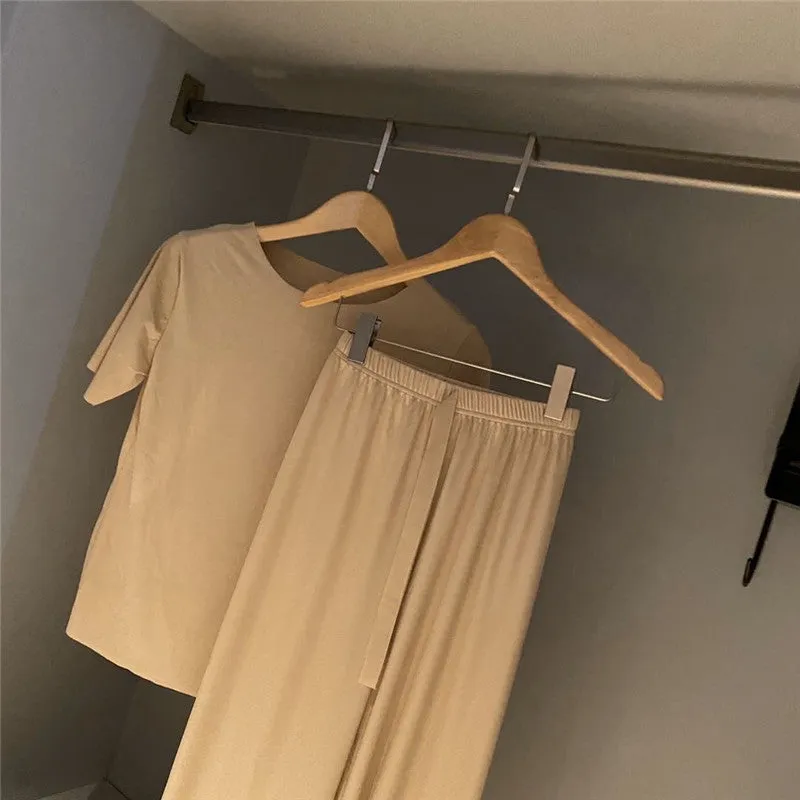 Pajamas Casual Sets Women Thin Trendy Plus Size Two-Piece Loungewear Sleepwear