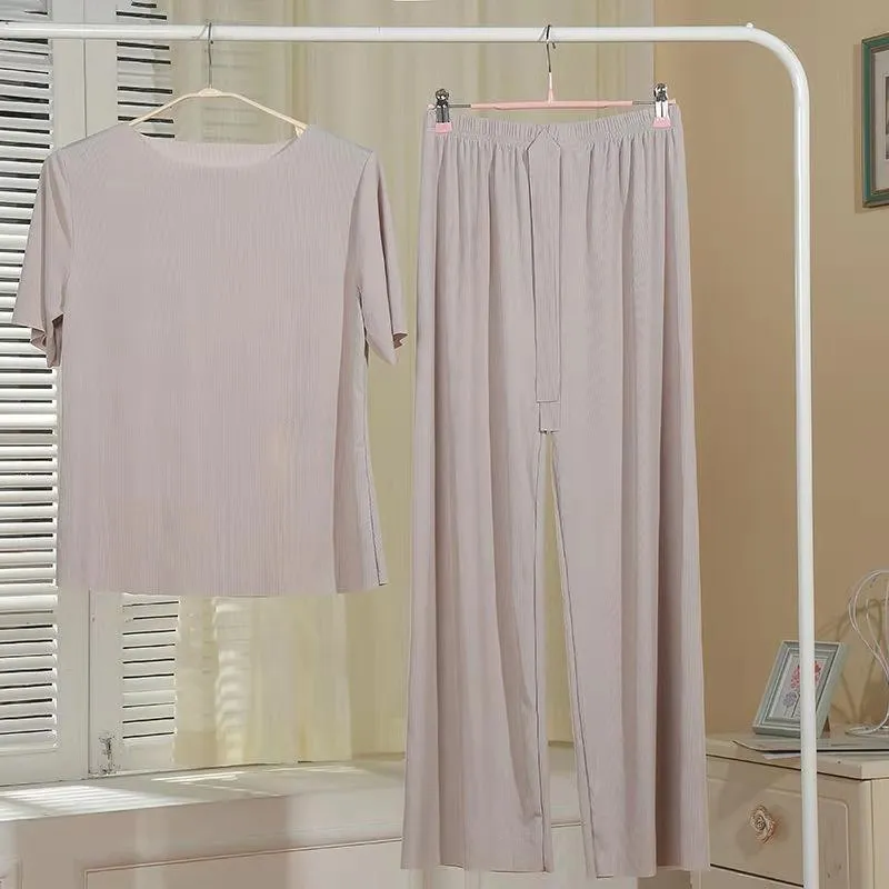 Pajamas Casual Sets Women Thin Trendy Plus Size Two-Piece Loungewear Sleepwear
