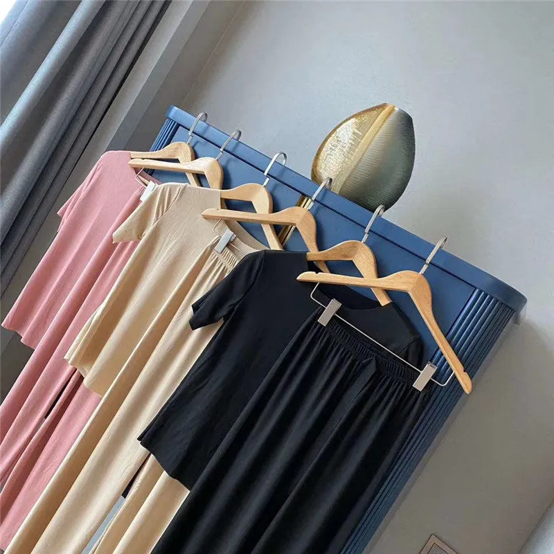 Pajamas Casual Sets Women Thin Trendy Plus Size Two-Piece Loungewear Sleepwear