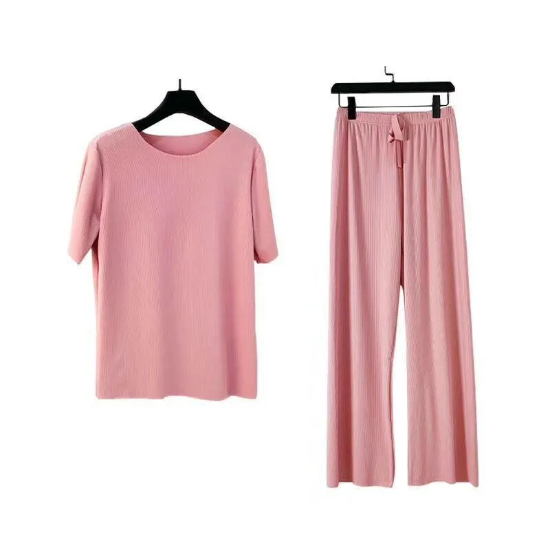 Pajamas Casual Sets Women Thin Trendy Plus Size Two-Piece Loungewear Sleepwear