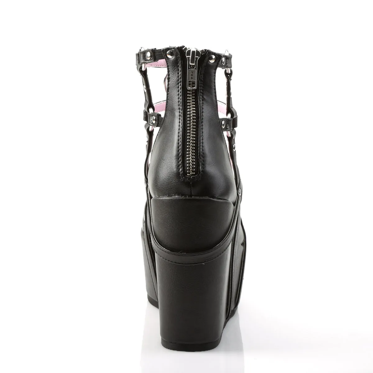 POISON-25-1 DemoniaCult Black Vegan Leather Sexy Women's Ankle Boots (Alternative Footwear)