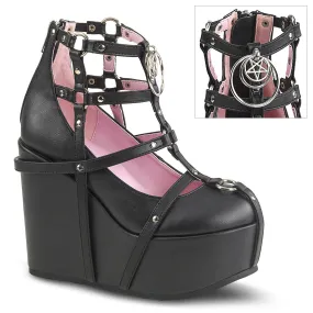 POISON-25-1 DemoniaCult Black Vegan Leather Sexy Women's Ankle Boots (Alternative Footwear)