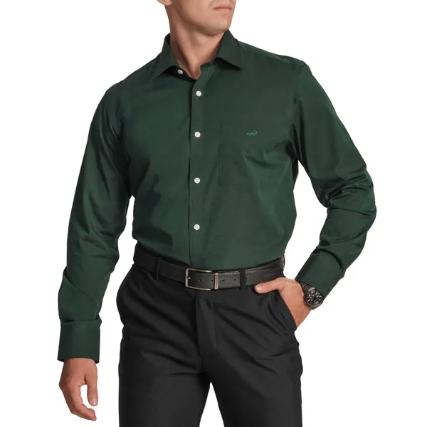 Regular Fit Full Sleeve Formal Core Shirt -Pepper Green