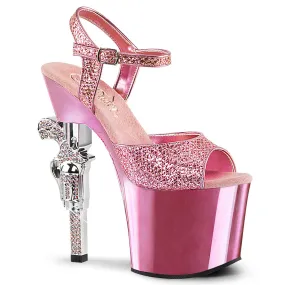 REVOLVER-709G Pleaser Baby Pink Glitter Sexy Platform Shoes (Pole Dancing Heels)