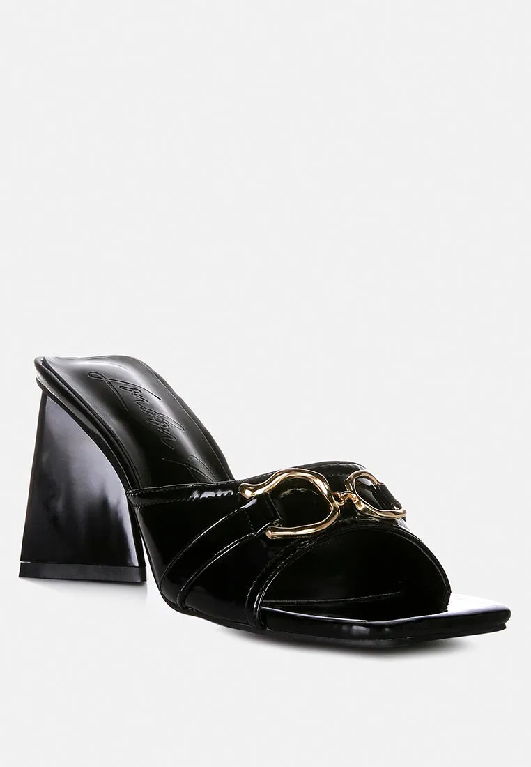 salisbury metal buckle detail slider sandals
