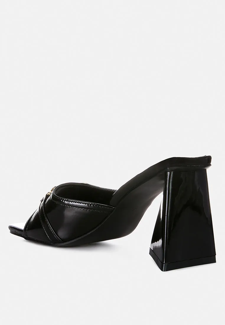 salisbury metal buckle detail slider sandals